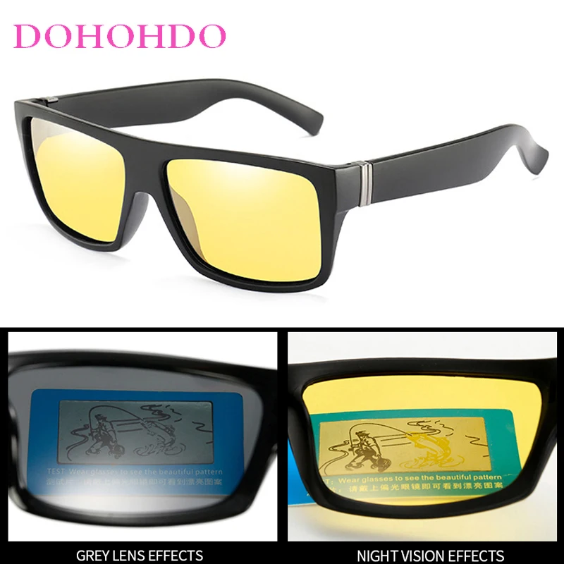 2026 ماركة مربع مكافحة وهج النظارات الشمسية الرجال امرأة للرؤية الليلية الاستقطاب القيادة الرياضة نظارات نظارات UV400 هلالات أوم لوكس #2