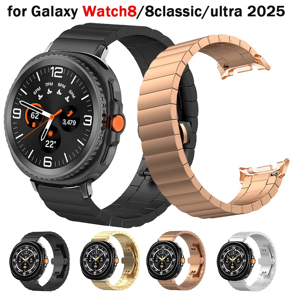 Stainless Steel Band for Samsung Galaxy Watch Ultra 2025 47mm Luxury Strap for Galaxy Watch 8 40mm 44mm 8 Classic 46mm Bracelet