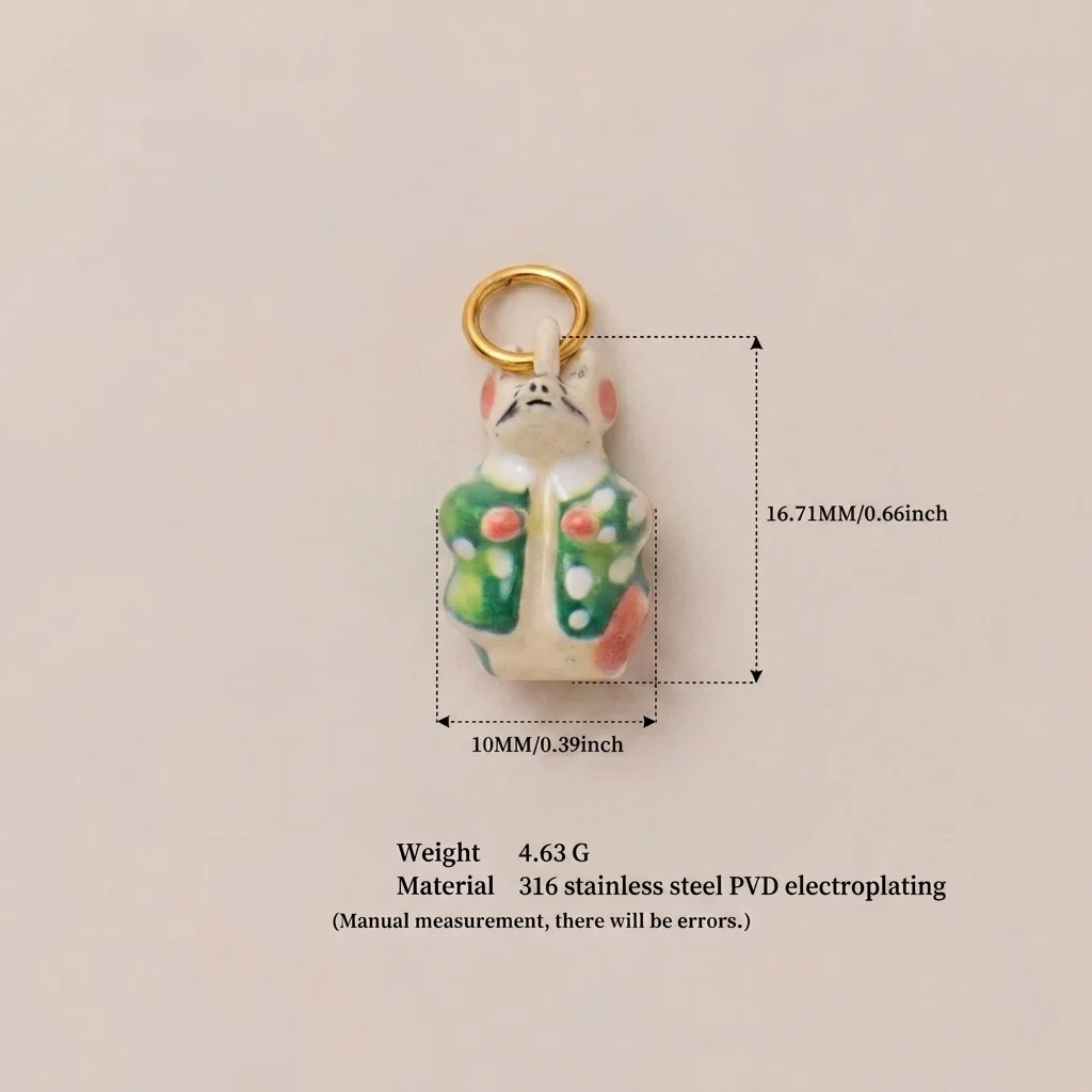 3 Stück einfache und beliebte neue Fox Groundhog 316 Edelstahl wasserdichte farberhaltende DIY-Anhänger-Charms für Schmuck – Detail 6