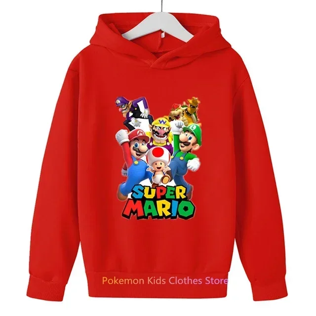 Fashion Hot Game Super Mario bros Hoodies Kids Sweatshirt Long Sleeve Clothes for Teens Boys Girls 3-14Years Child Pullover