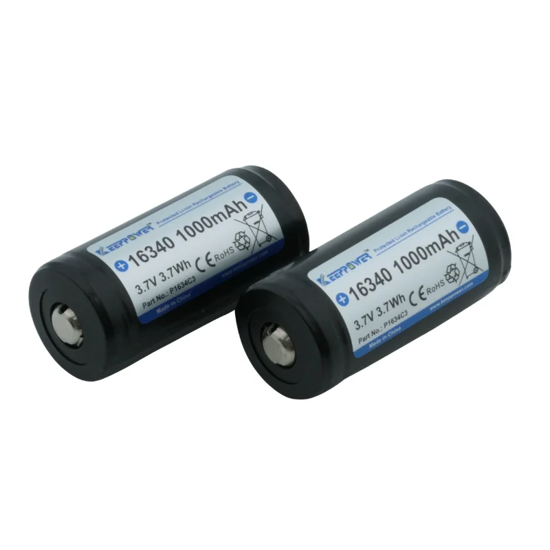 Keeppower 16340 1000mAh Liquid Battery P1634C3 Protected Rechargeable 3.7V  Lithium Ion Battery