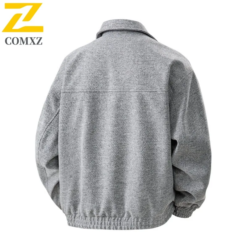 COMXZ 2025 Mens Jacket Stand Collar Business Casual Versatile Coat Commuting Office Windproof Men Autumn Cleanfit Wear Top