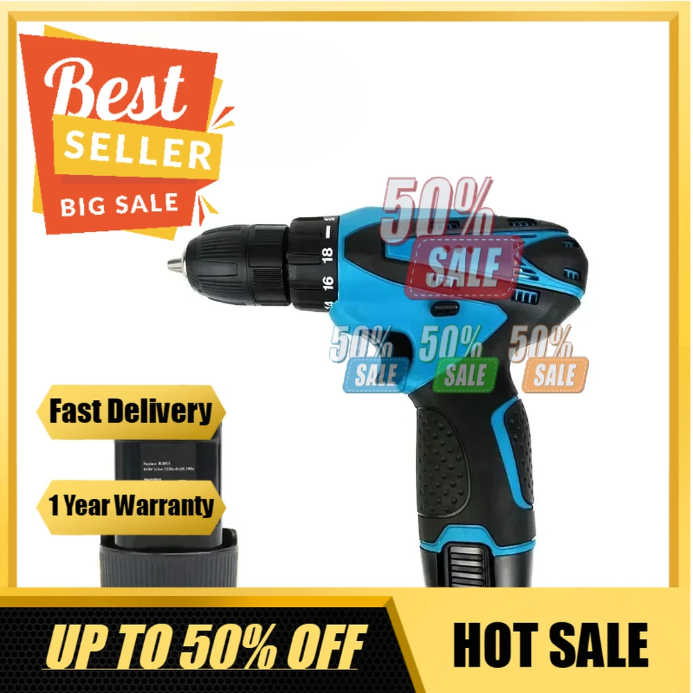 

【Fast Delivery】TAHU Multifunctional Lithium Charging Drill Self-locking Chuck Screwdriver Electric Hand Drill Impact Drill