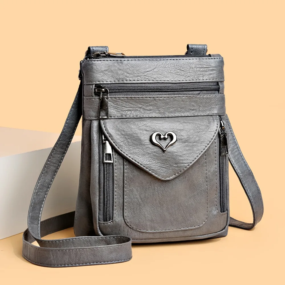 

Three-layer Crossbody Phone Bag Large Capacity Waterproof Phone Chest Bag Universal Retro Messenger Bag Outdoor Sports