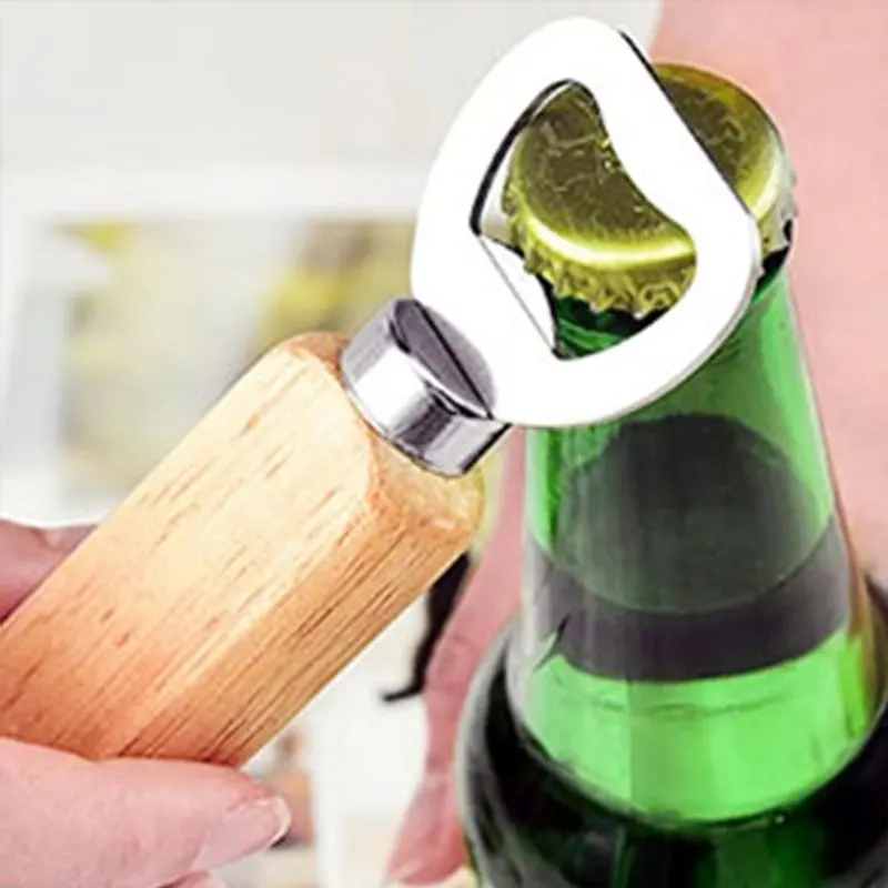 

20Pcs Bottle Opener Wooden Handle Bottle Opener Soda Beverage Opener Wine Beer Bartender Kitchen Bar Tools