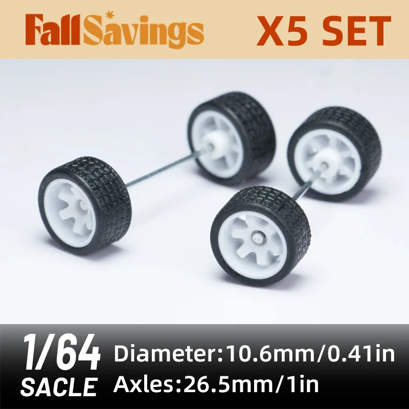 5Set 10.6mm 1/64 Alloy Car Wheels Tyre Bronze/Silvering/Gold/Black SSC Series For Hot Wheel/Matchbox/Domeka