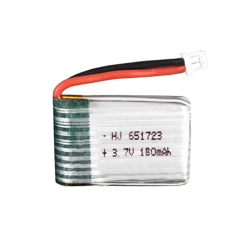 Bateria Lipo para RC Quadcopter, 3.7V, 180mAh, 651723, H20 Syma S8 M67 U839, Peças Originais, 1 Pc, 2 Pcs, 3 Pcs, 5 Pcs, 10Pcs