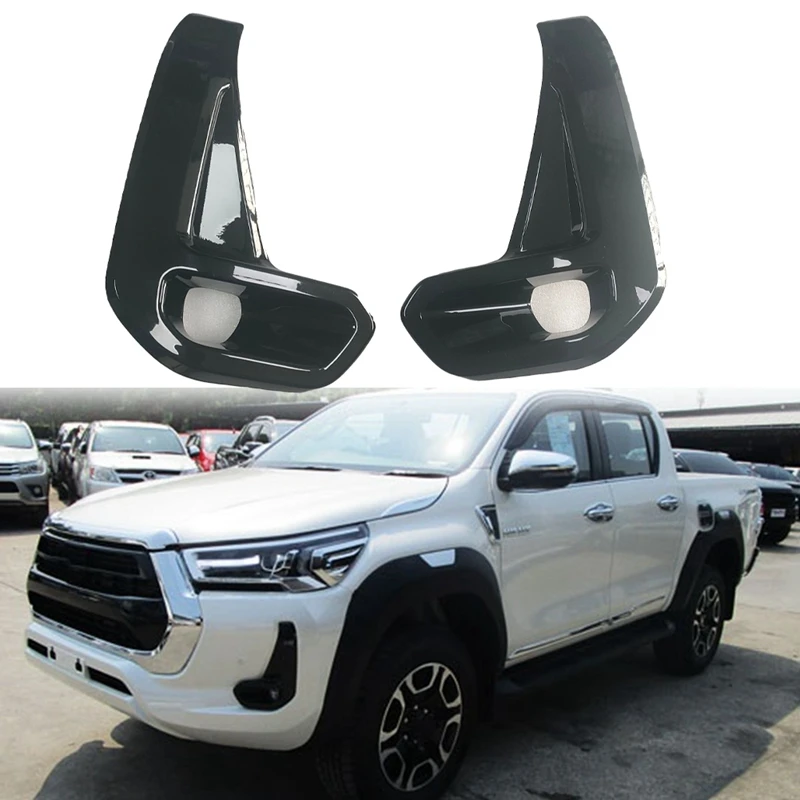 1Pair Fog Light Cover Pickup Car Front Bumper Fog Light Lamp Hoods Housing Cover Replacement For Toyota Hilux Revo 2020 2021