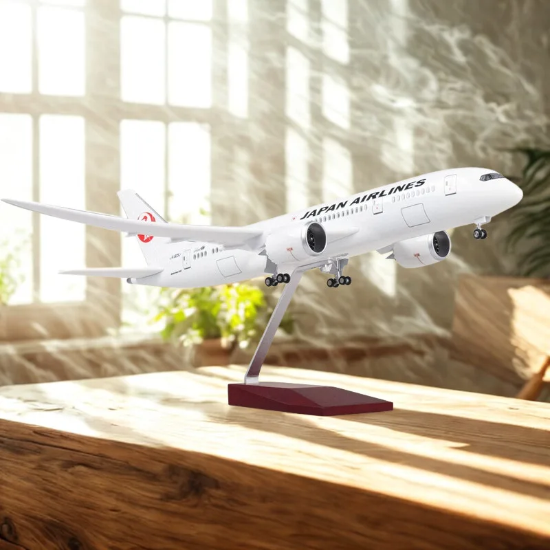

43cm 1:130 Scale Casting Resin Model Japan Airlines B787 Aircraft With Light And Wheels (Touch Or Sound Control) Toy Planes