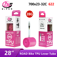 28g DiFEN Road Bicycle TPU Inner Tube 700x23C 25C 26C 27C 28C 30C 32C Cycling Bike Tires Camera tyre 700C pneu aro French Valve