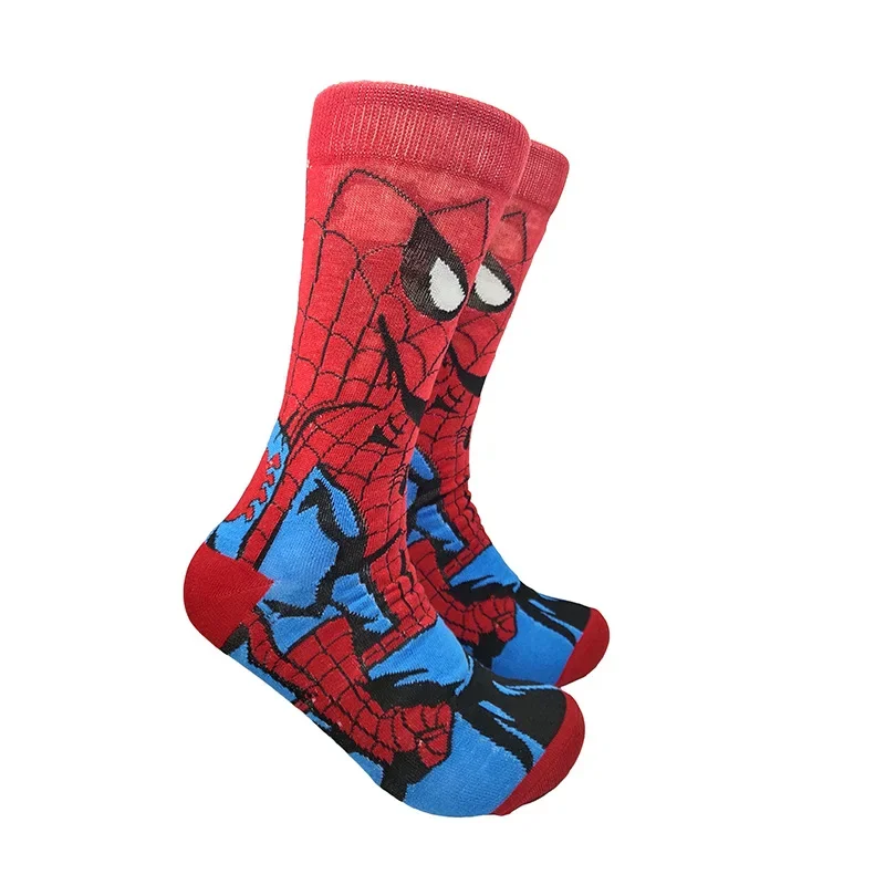 Superhero Deadpools Mid-length Men Socks Cartoon Action Figure Comic Socks Cotton Breathable Older Child Birthday Christmas Gift