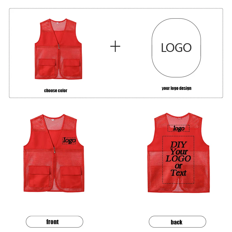 Универсальный летний жилет для работы и отдыха для мужчин и женщин, носимый жилет, сетчатый жилет, высококачественный индивидуальный логотип с принтом текста бренда
