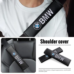 1/2PCS Carbon Fiber Car Seat Belt Cover Embroidery Shoulder Support Pad For Bmw M Performance F20 F30 G20 F34 F10 G30 F11 M5 M3