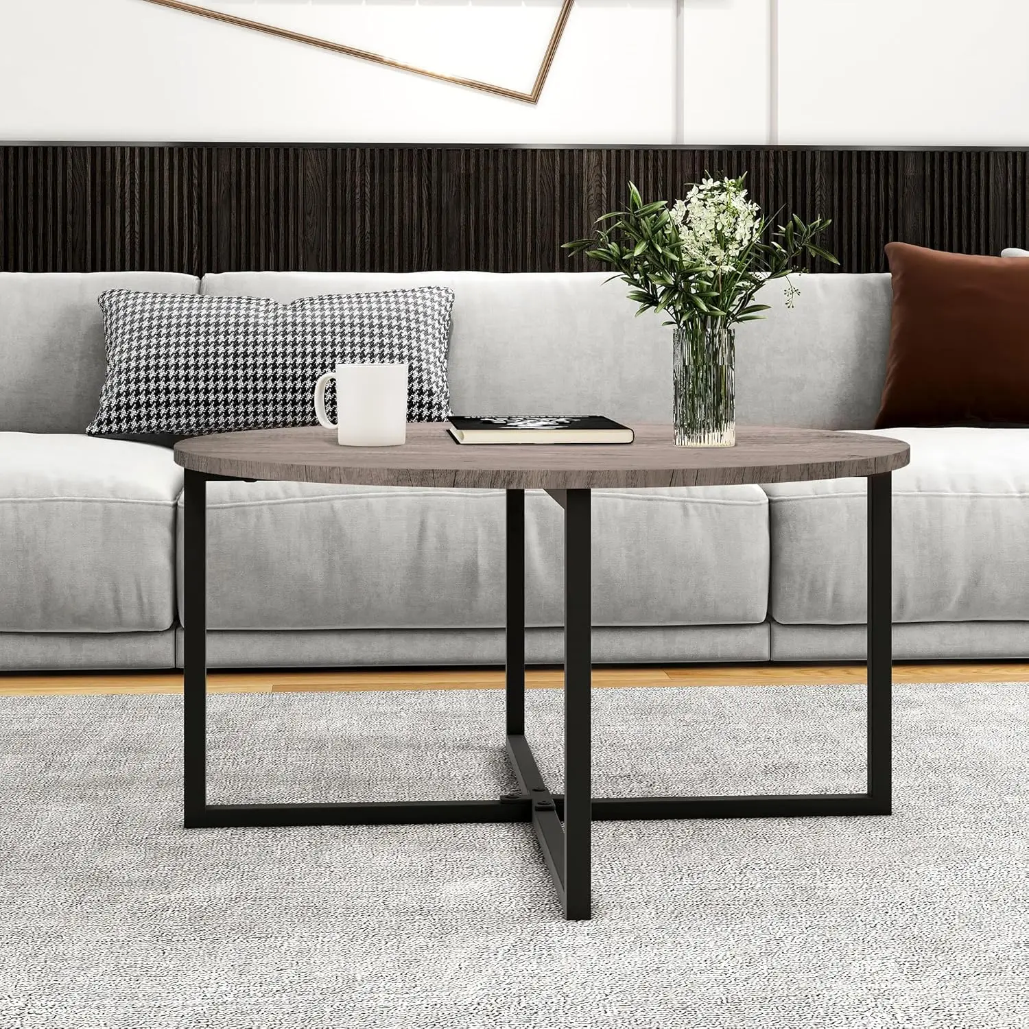 

Круглые журнальные столики для гостиной, балкона или кабинета – черный и серый цвета