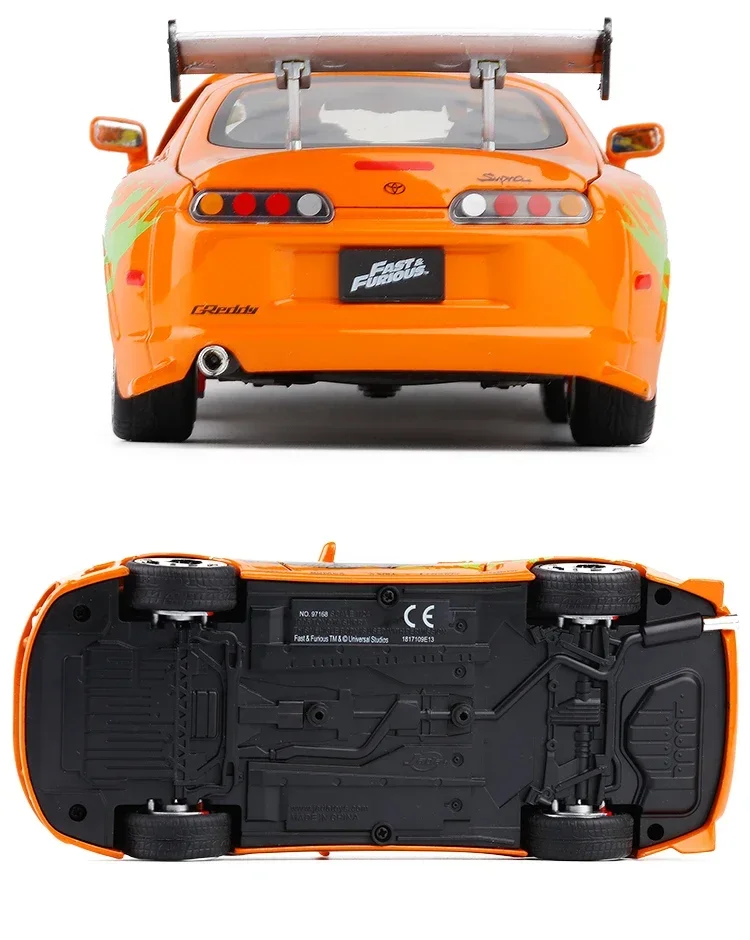Jada 1:24 Fast and Furious Brian’s 1995 Toyota Supra High Simulation Diecast Metal Alloy Model Car Toy Gift Collection