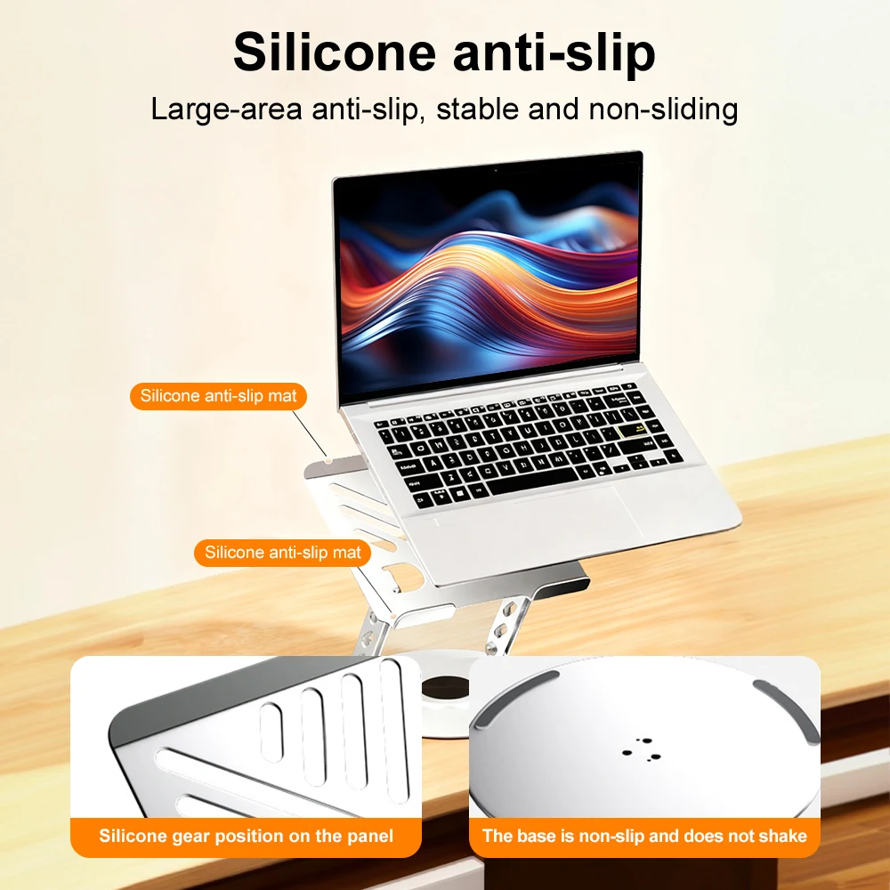 

360° Rotatable Dual Rod Tablet Stand Adjustable Foldable Heat Dissipation Desktop Holder for Phone iPad Laptop New