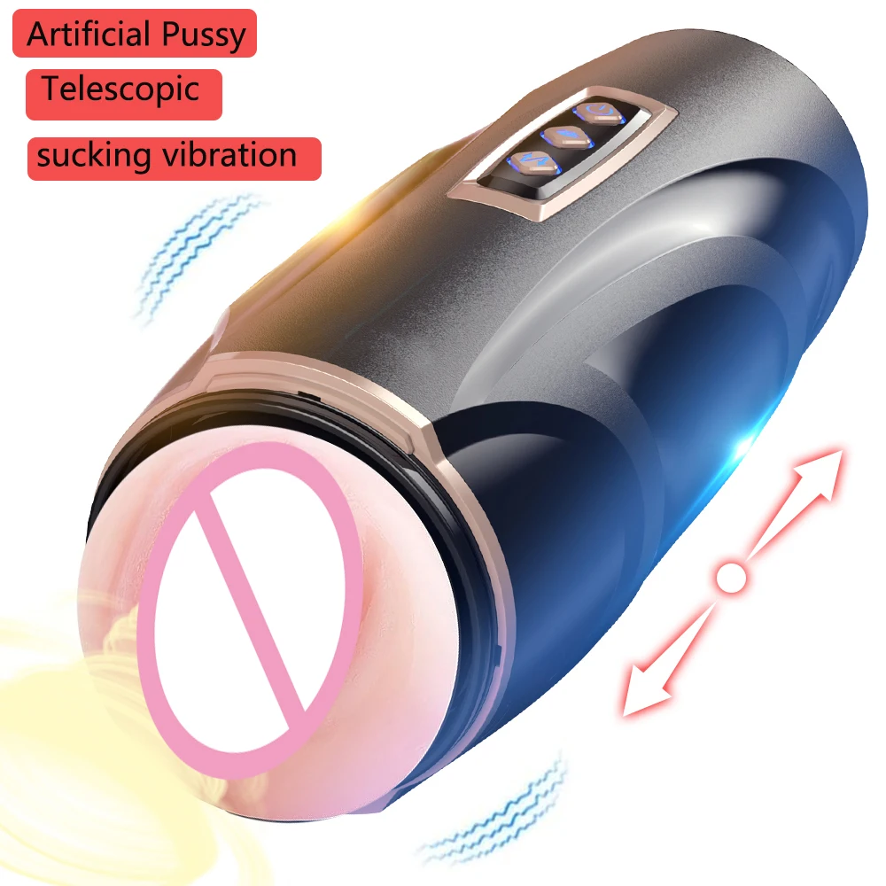Automatic Masturbators Cup 3D Realistic Textured Blowjob Toy Thrusting Pocket Pussy Stroker Penis Stimulation Sex Toys for Men