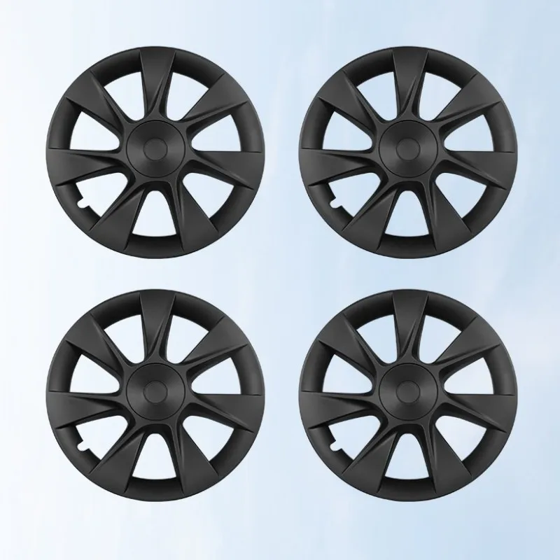 4PCS 19-Inch Hub Cap Performance Replacement Wheel Cap Automobile Wheel Hubcap Full Rim Cover for Tesla Model Y 2024 Accessories