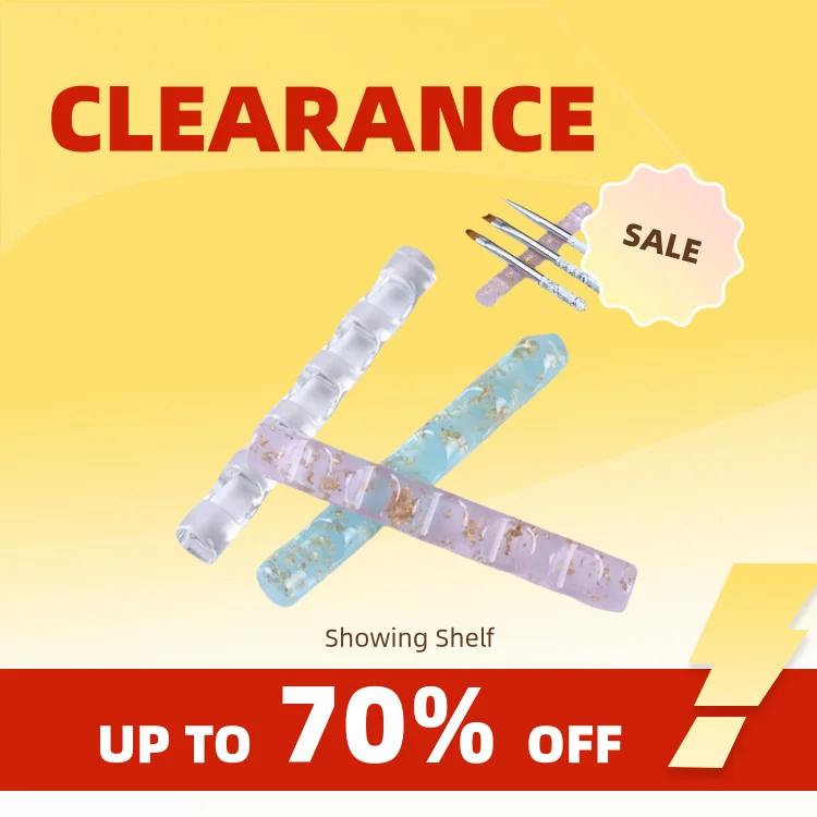 Clearance_1 Pcs 5 Grids Acrylic Clear Nail Brush Rack Shelf Painting Pen Rest Holder Stand Colorful UV Gel Brush Display Holder_