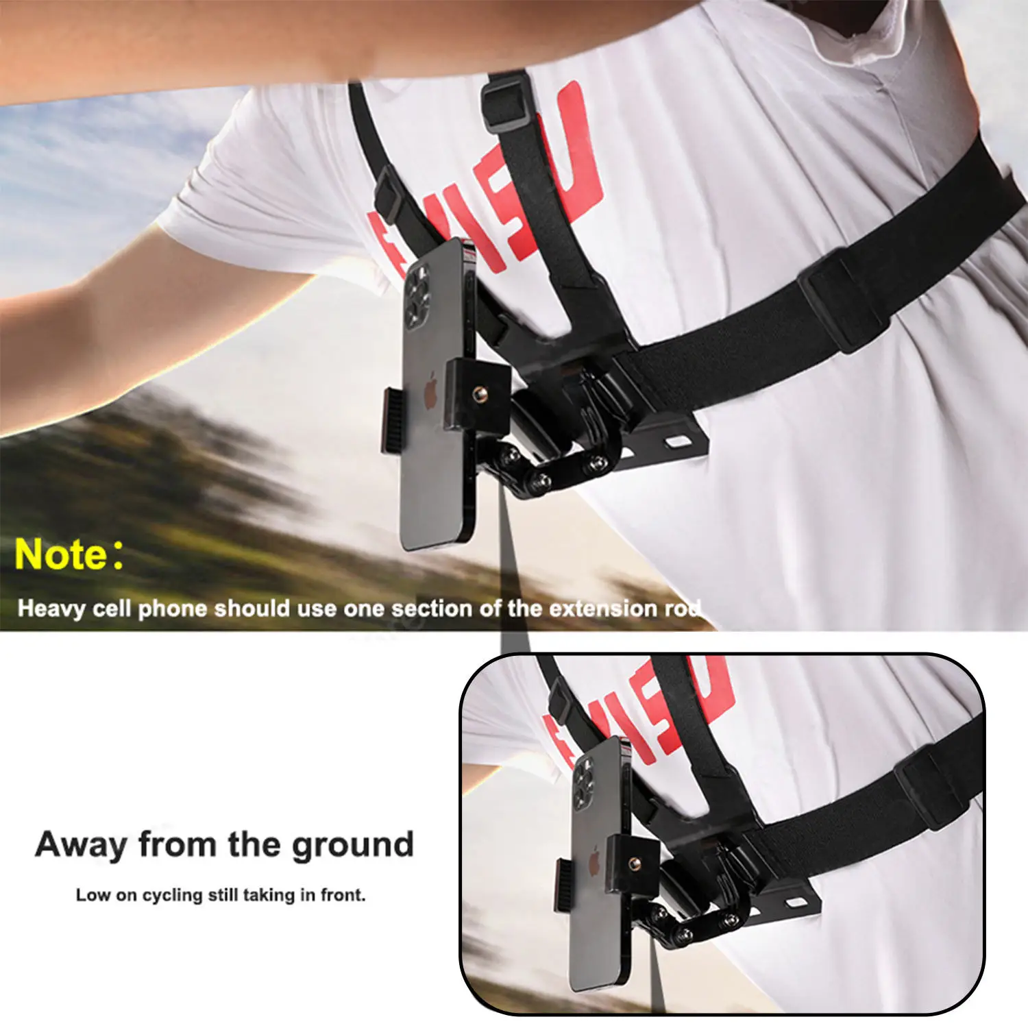 New camera shoulder strap chest with mobile phone bracket sports camera accessories live set