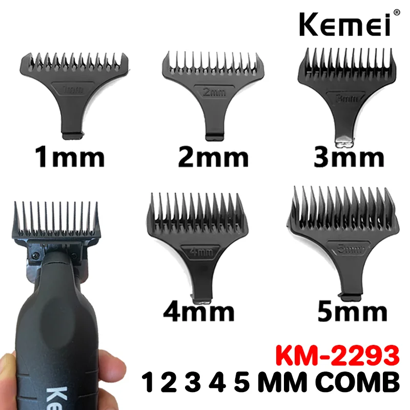 Kemei Hair Trimmer Limit Comb Universal Black Guards Hairdresser Hair Cutting Guide for KM-2293 KM-2299 1 2 3 4 5mm Comb