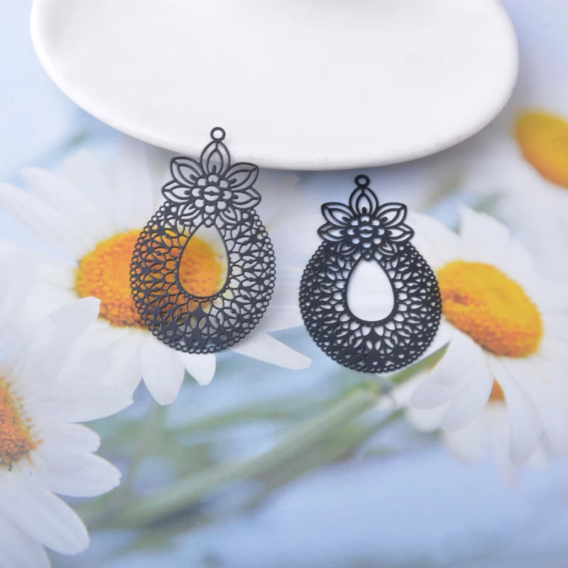 20 Stück AB5142 Sommer-Messingschmuck, hellgoldene Charms, filigrane Anhänger, DIY-Ohrringe für Damen, Ohrschmuck – Detail 10
