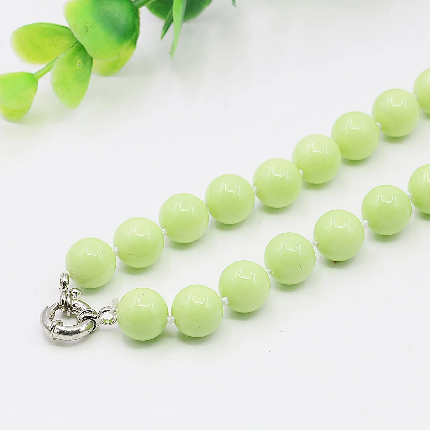 8/10/12/mm Natural Green Shell Round Bead Pearl Necklace/Earring Set,Classic button,Women\'s Party Gift DIY Jewelry Making/design