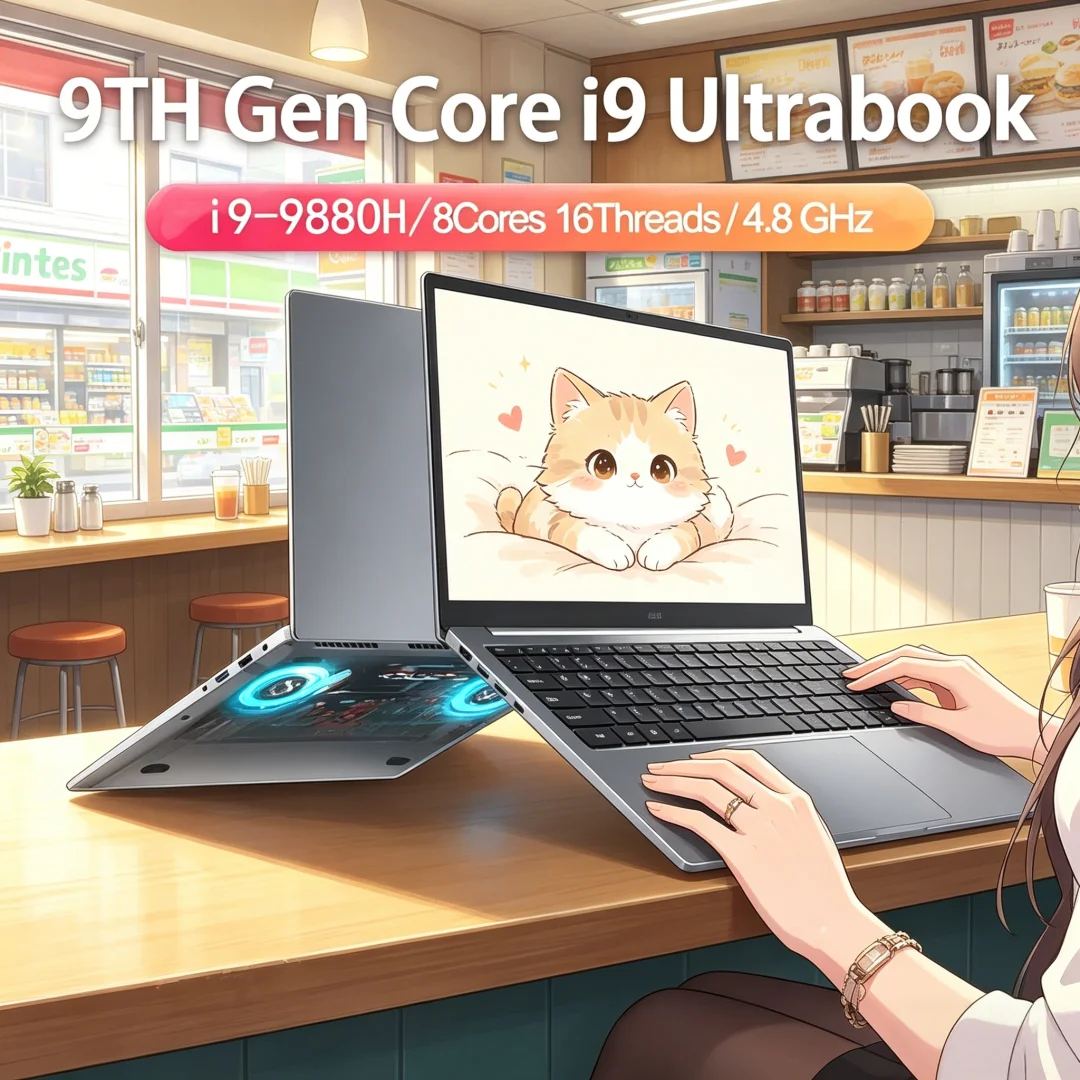

Durable 15.6 Inch Laptop Intel Core I9-12900H/i9-10885H Windows 11 Pro 2DDR4 2M.2 SSD Ultrabook Computer Fingerprint Unlock WIFI