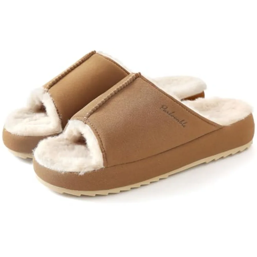 

Женские тапочки Parlovable с открытым носком – пушистые, удобные, с эффектом памяти, нескользящие, для дома и улицы, модные подарки