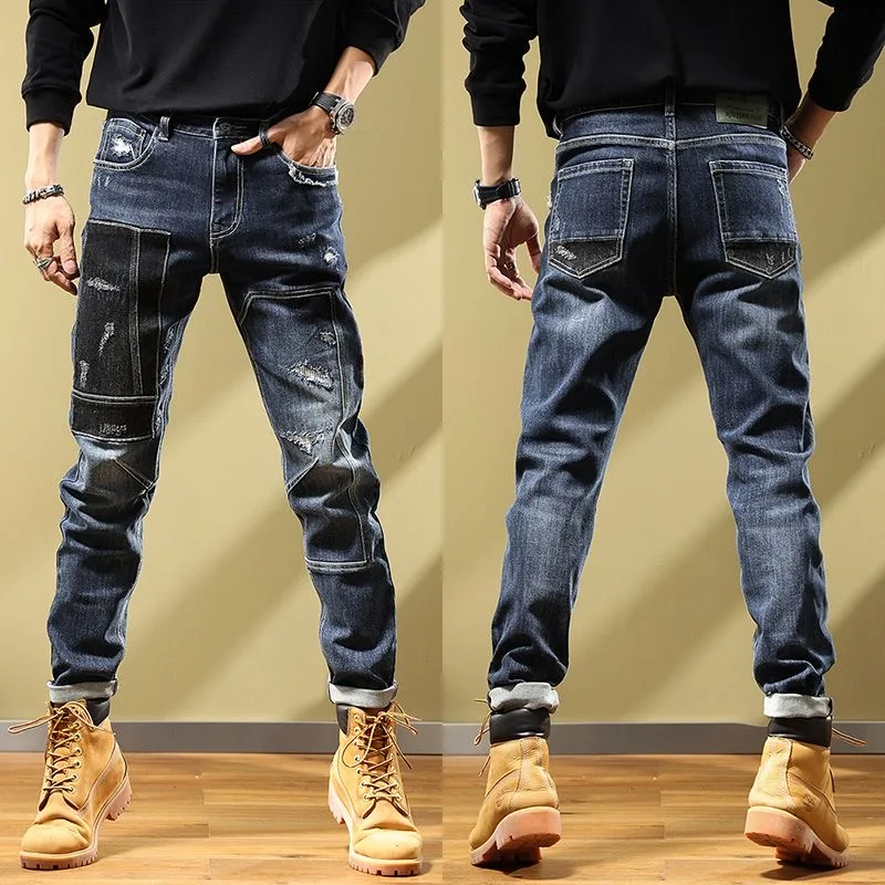 2023 Spring and Autumn New Classic Fashion Trend Elastic Straight Leg Jeans For Men Casual Comfort High Quality Small Foot Pants