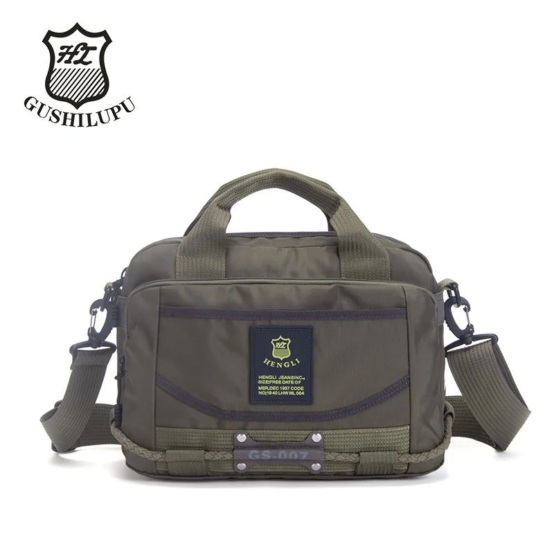 Borsa a tracolla singola da uomo in tessuto Oxford impermeabile con tasche multiple per il trasporto, valigetta portaoggetti per computer di grande capacità