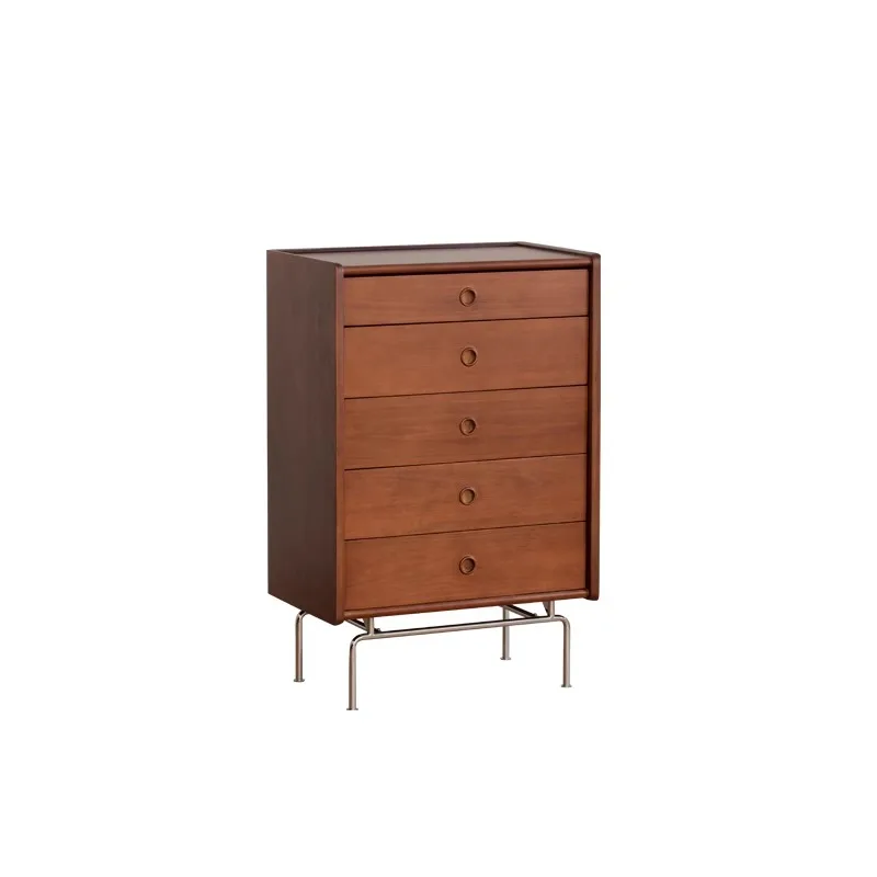 

Solid wood Nordic retro small apartment bedroom storage cabinet