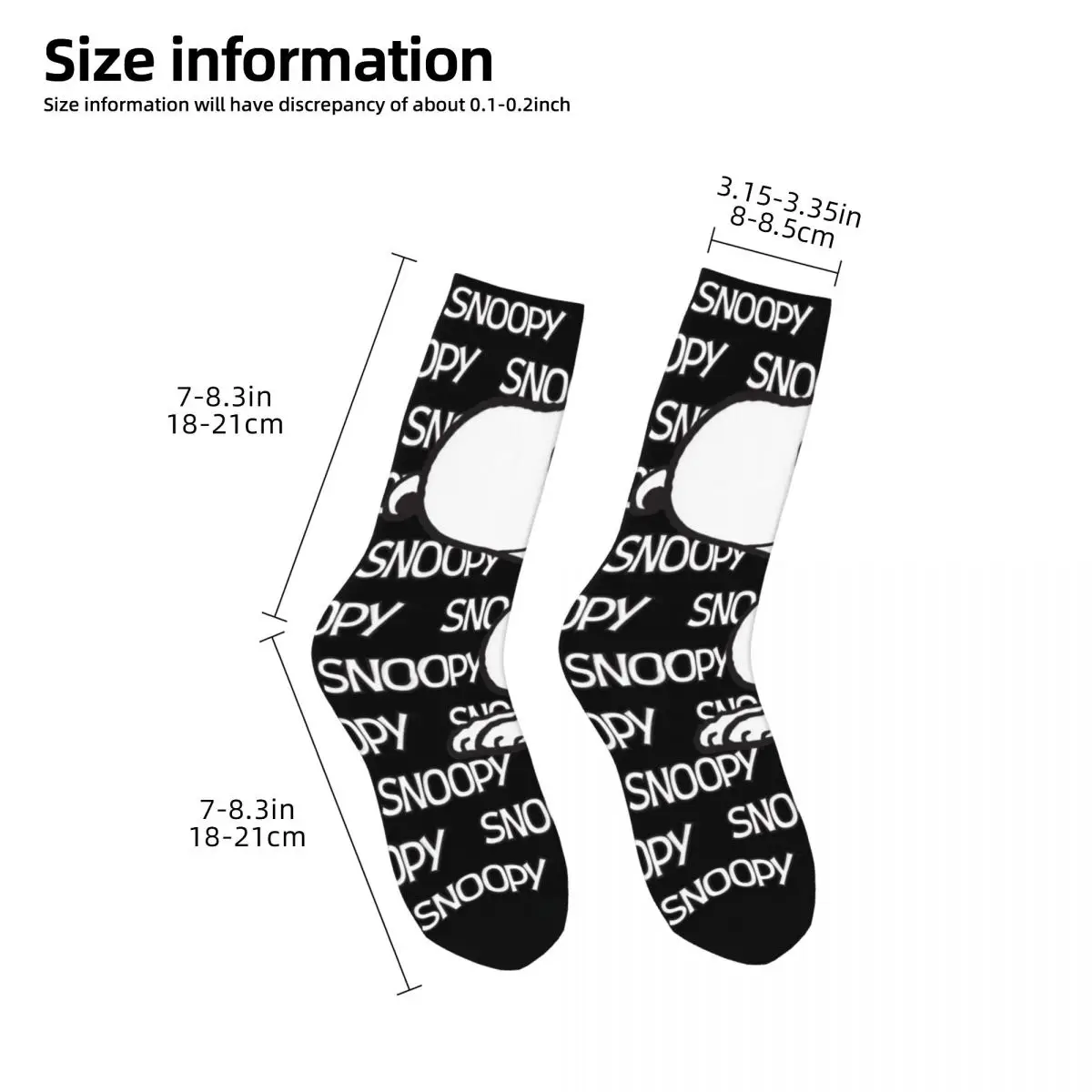 Snoopy Cartoon Peanuts Comic Design Socks Accessories for Unisex Sweat Absorbing Printing Socks