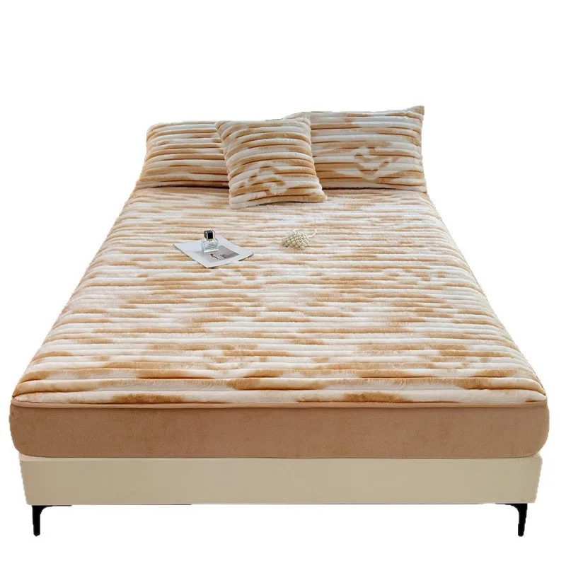 Rabbit plush winter thickened thermal mattress single-piece bedspread protective cover