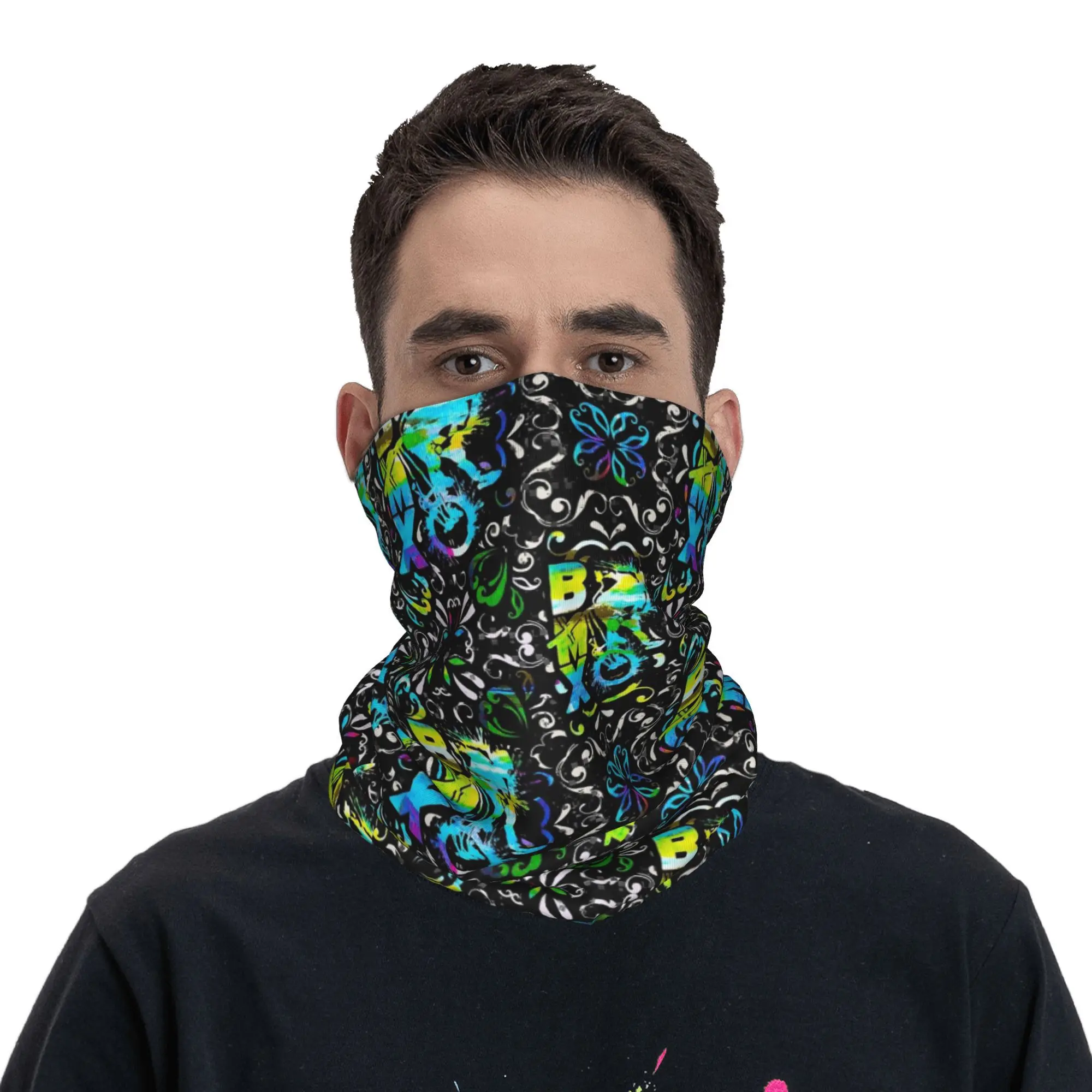 Bmx アパレル Bmx フリースタイルパターンバンダナネックゲートルプリントマスクスカーフ暖かい目出し帽ランニング男性女性大人の冬