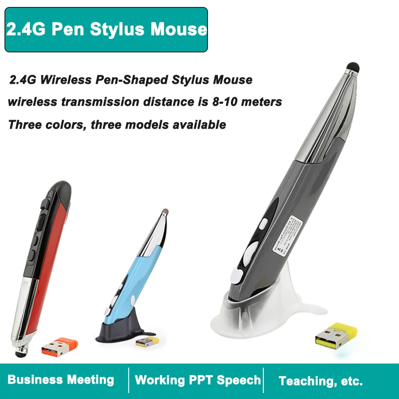 

Optical Pen Mouse 2.4G Wireless Vertical Pen-Shaped Stylus Mouse Presenter Mini Portable Mice For Laptop PC Tablet Smart TV Box