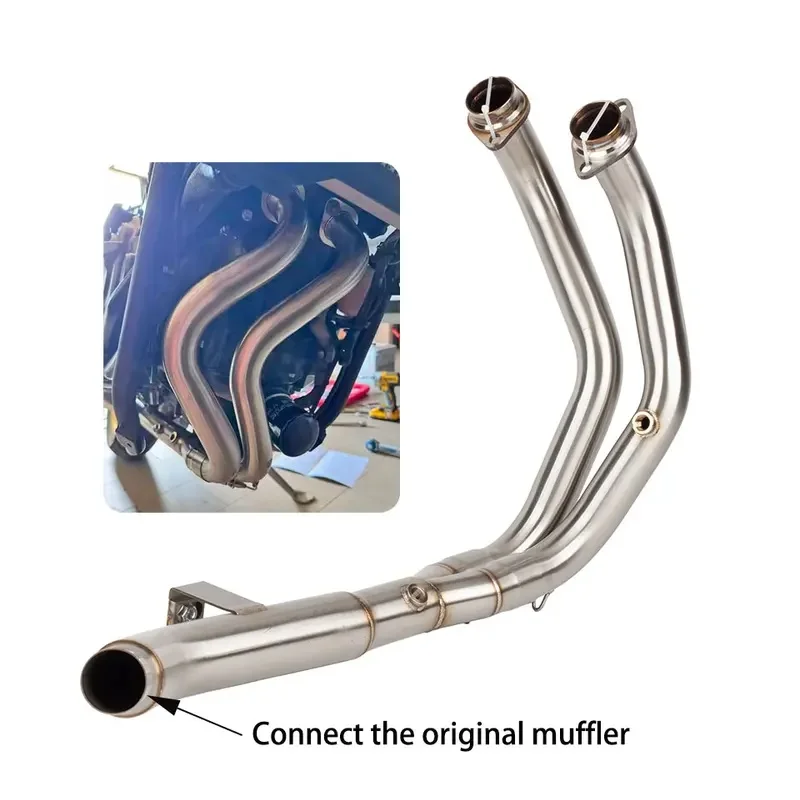 Motorcycle Exhaust Header Pipe System For Yamaha Tenere 700 XTZ690 T700 2019-2026 Euro 5+, Matches Stock Original Muffler