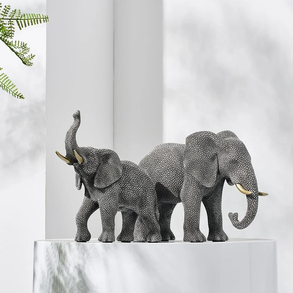 Resin Elephant Statue & Sculpture Ornaments Pretty Luxurious Home Decoration Modern Home Office Wine Cabinet Accessories Gift