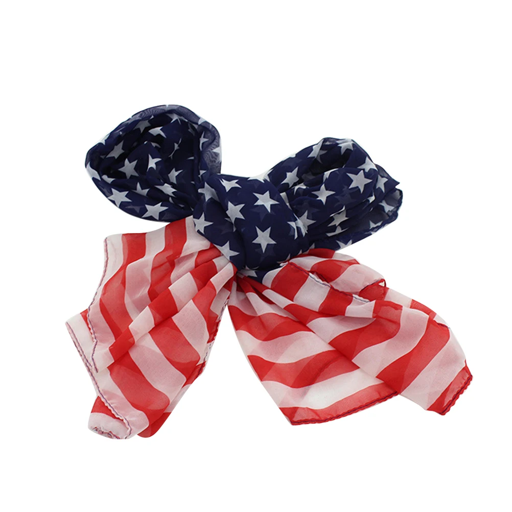 

Stars Stripes Scarf Chiffon Shawl Hanging Tapestry Beach Blanket Swimming Towel Lightweight Portable Easy Clean Outdoor Camping