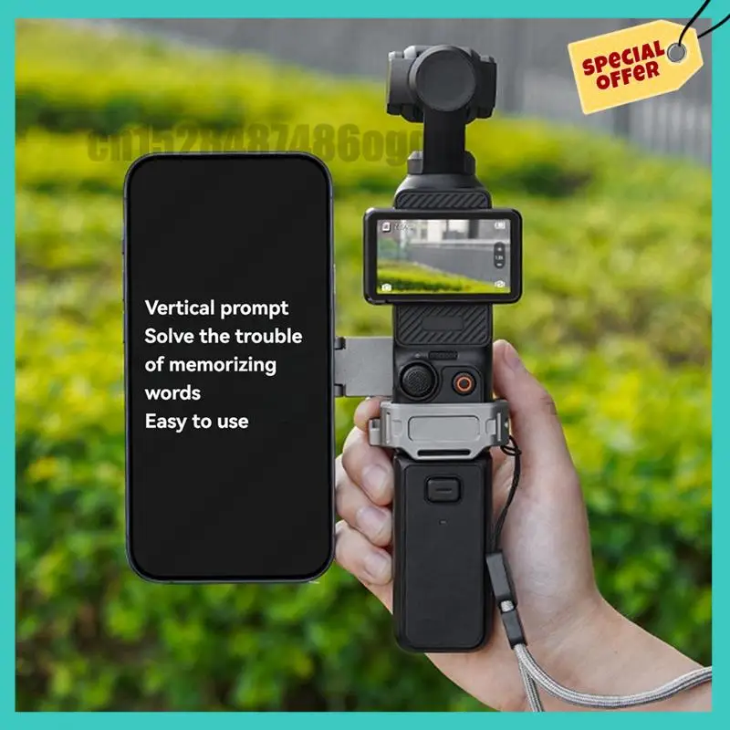 -ABJZ Soporte de teleprompter para DJI Osmo Pocket 3 Marco adaptador magnético con soporte de expansión de cámara de cuerda de mano