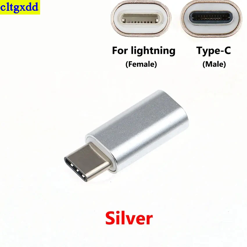 Cltgxdd 1 ชิ้นอะแดปเตอร์แปลง Micro USB สําหรับ iPhone X 8 7 6 Plus ประเภท C/IOS ถึง Micro USB Silver Adapter สําหรับ Samsung S8 Xiaomi
