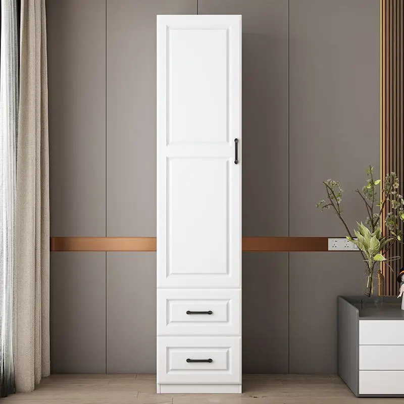 Minimalist single-door wardrobe, narrow-body vertical cabinet, modern simple small storage cabinet, crevice cabinet, balcony