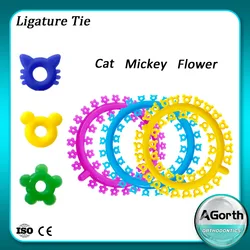 1000Pcs Dental Orthodontic Ligature Ties Elastic Rubber Bands Braces Flower Cat Mouse O-Ring Ortho Brackets Dentist Accessory
