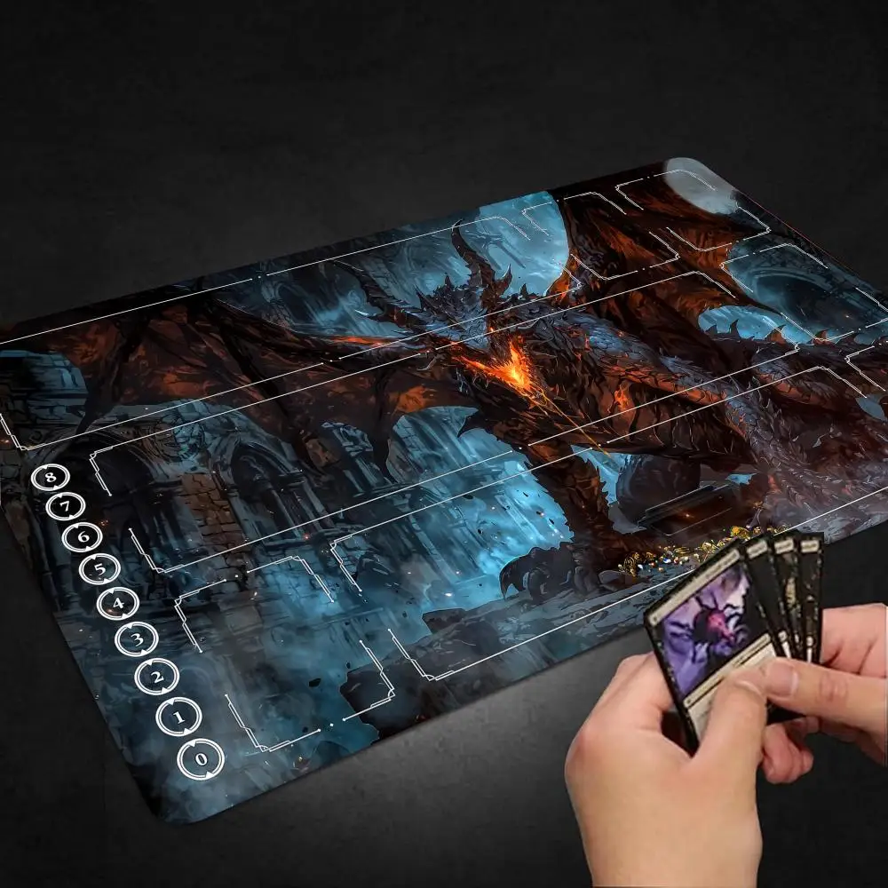 DIY Rune Battlefield Card Mat Battle Board Cardmat Single-Player Board Battle Playmat LOL Rubber Board Magic Mousepad FireDragon