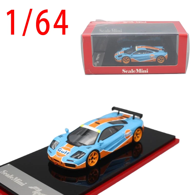 scalemini-modele-de-voiture-moule-sous-pression-1-64-echelle-gulf-mclaren-f1-vehicules-jouets-pour-garcons-cadeau-boite-d'origine