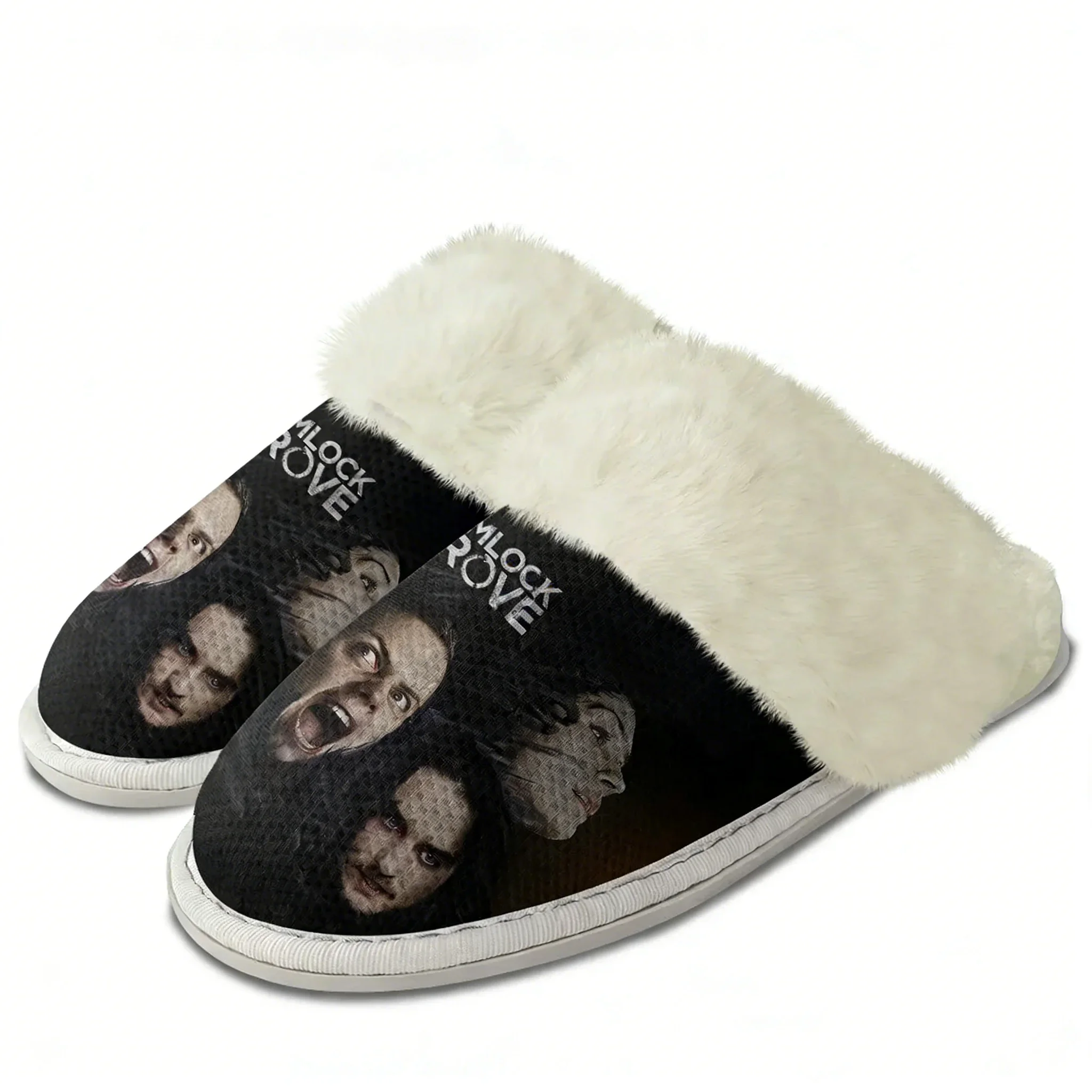 Pantuflas Hemlock Grove con Borde de Felpa, Cálidas, para Hombre y Mujer, Pantuflas Casuales para el Hogar, Pantuflas Térmicas de Algodón Ligeras para Dormitorio, Pantuflas Hechas a Medida