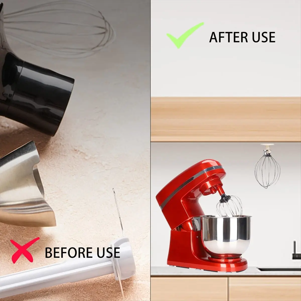 (ABUB) 4Pcs Stand Mixer Holders, Kitchen Storage Organizer with Screw-In Mixer Attachments Organizer