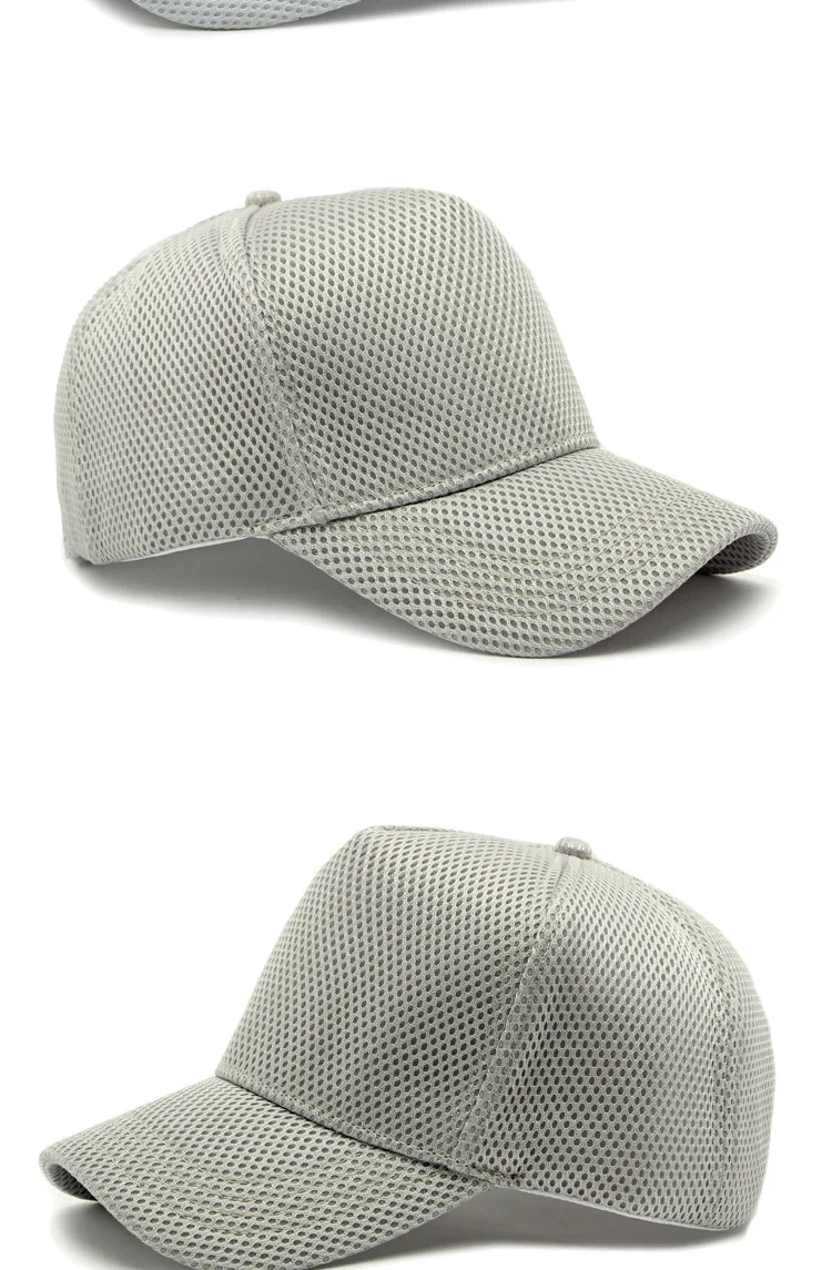 Men's Big Head High Crown Trucker Hats Breathable Full Mesh Snapback Baseball Caps Sun Protection Outdoor Plus Size 56-64cm