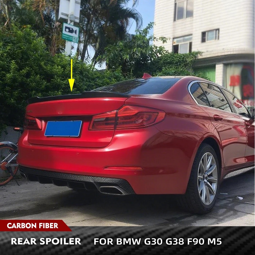 

For BMW 5 Series G30 G38 Base Sedan M Sport F90 M5 2017-2022 Carbon Fiber Car Rear Trunk Racing Spoiler Rear Wing Boot Lid