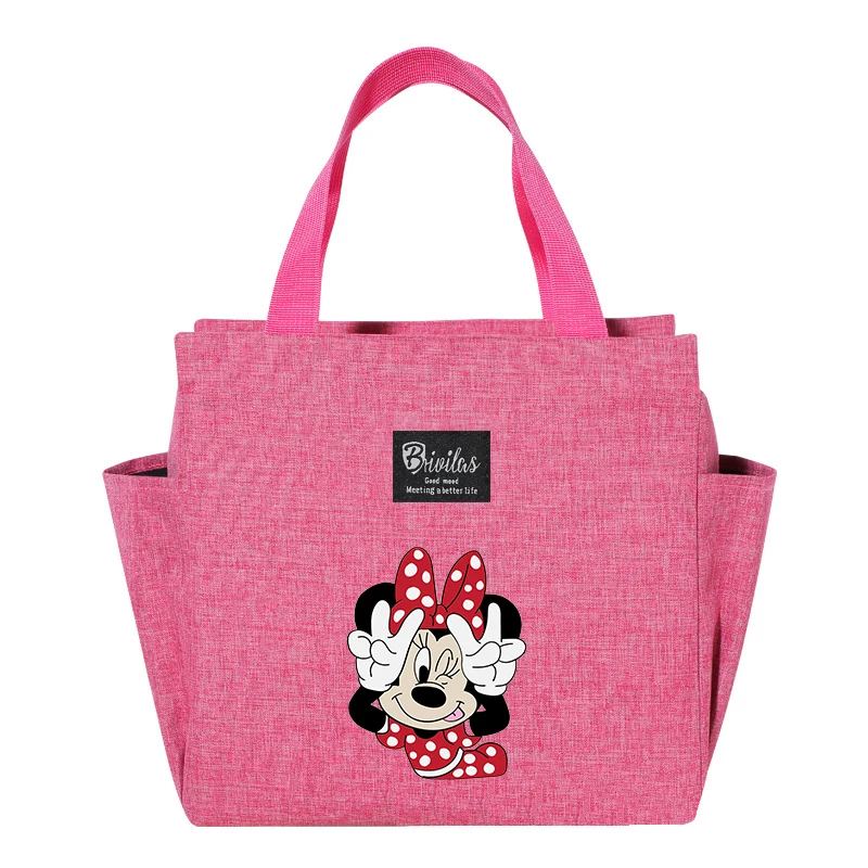 MickeyMinnie Mouse Portable Lunch Drink Carrier Insulated Bag Fresh Cooler Pouch Food Thermal Box Tote Food Picnic Container Bag